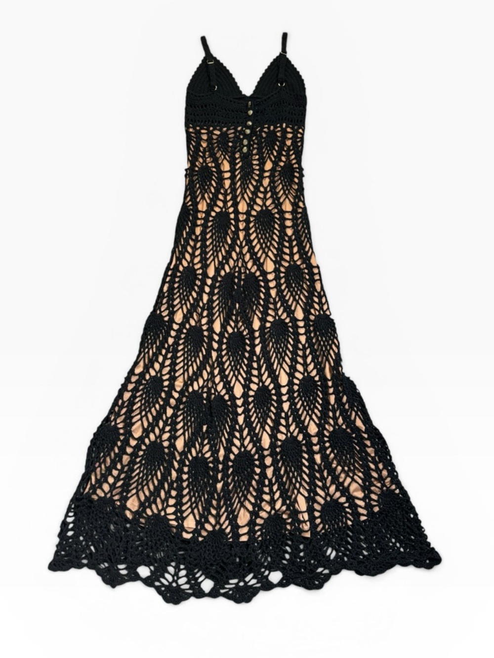 JLUXLABEL GREAT ESCAPE CROCHET MAXI DRESS LINED BODYCON BOHO GLAM **NWOT** - Picture 12 of 16